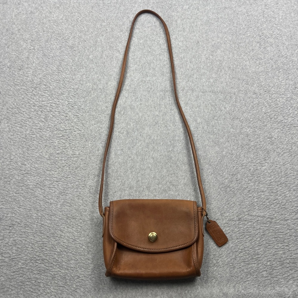 VTG Coach Chrystie Crossbody Bag Brass British Tan Leather USA Made Purse 7150* - Picture 2 of 16